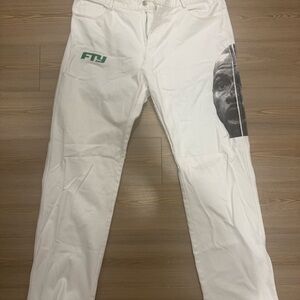 Men's White Straight Jeans